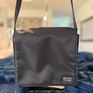 Vintage New York & Company Black Shoulder Bag Mini-Messenger Purse Chrome Silver